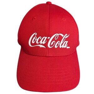 Vintage‎ Coca-Cola Red Baseball Cap Hat White Logo 100% Cotton